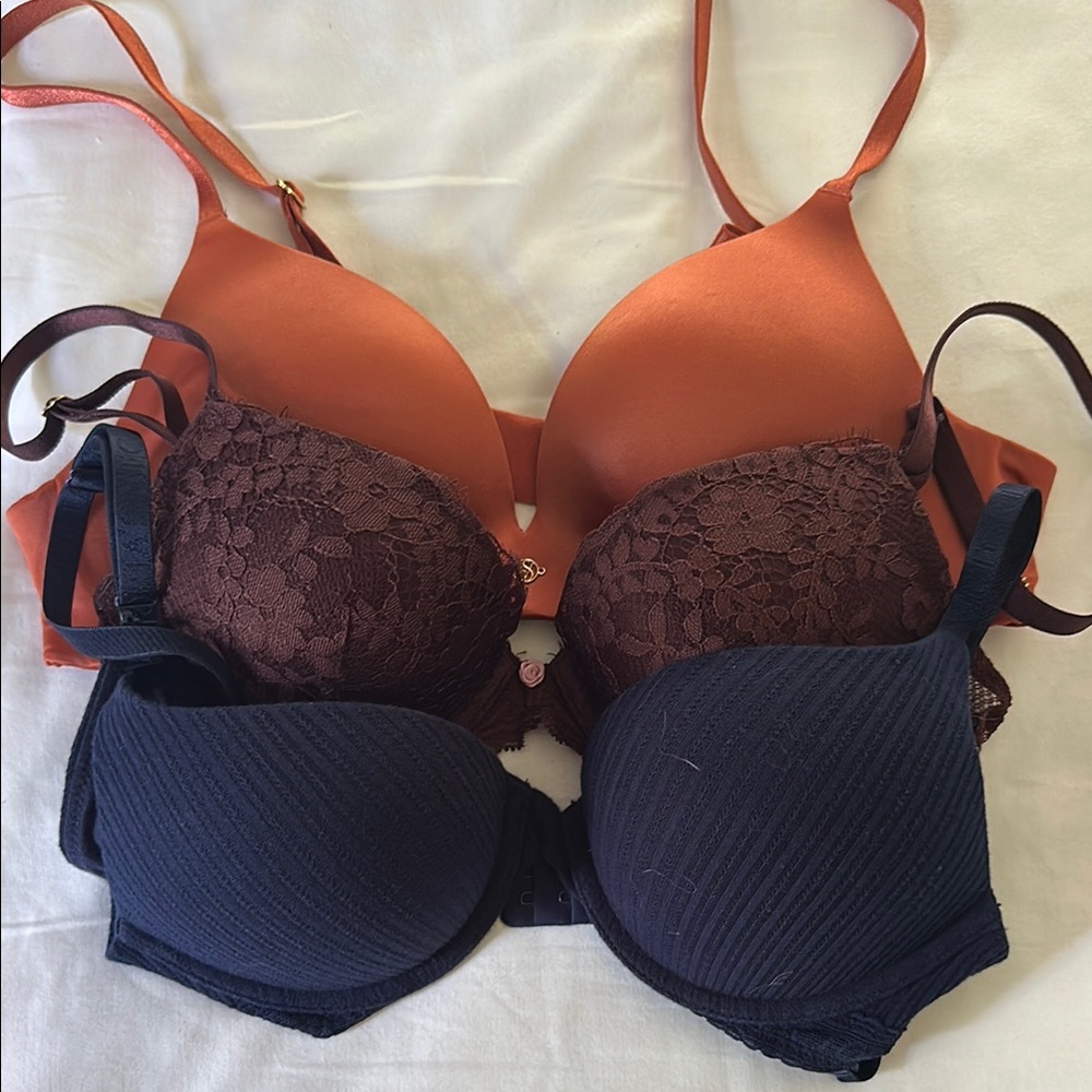 Victoria’s Secret push-up Bra Set - Brown, Black, and Orange